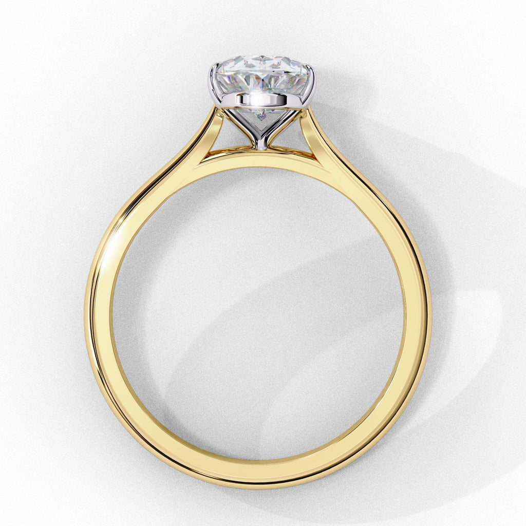 Oval Cut Lab Diamond Solitaire Engagement Ring