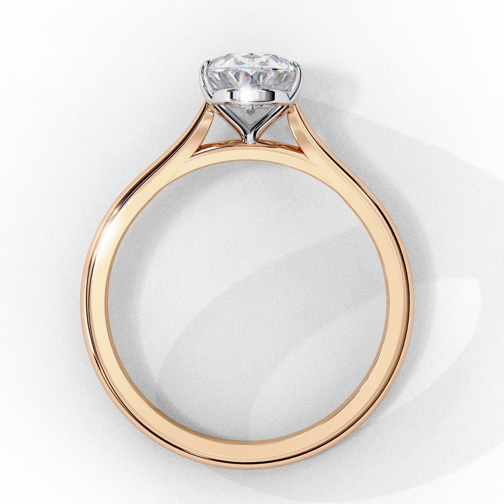 Oval Cut Lab Diamond Solitaire Engagement Ring