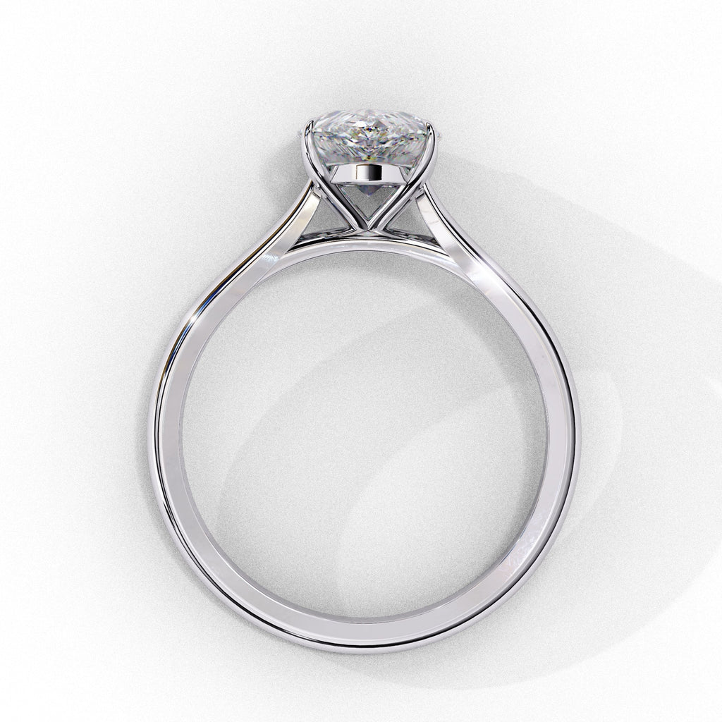 Lab Grown Diamond Pear Cut Solitaire Ring