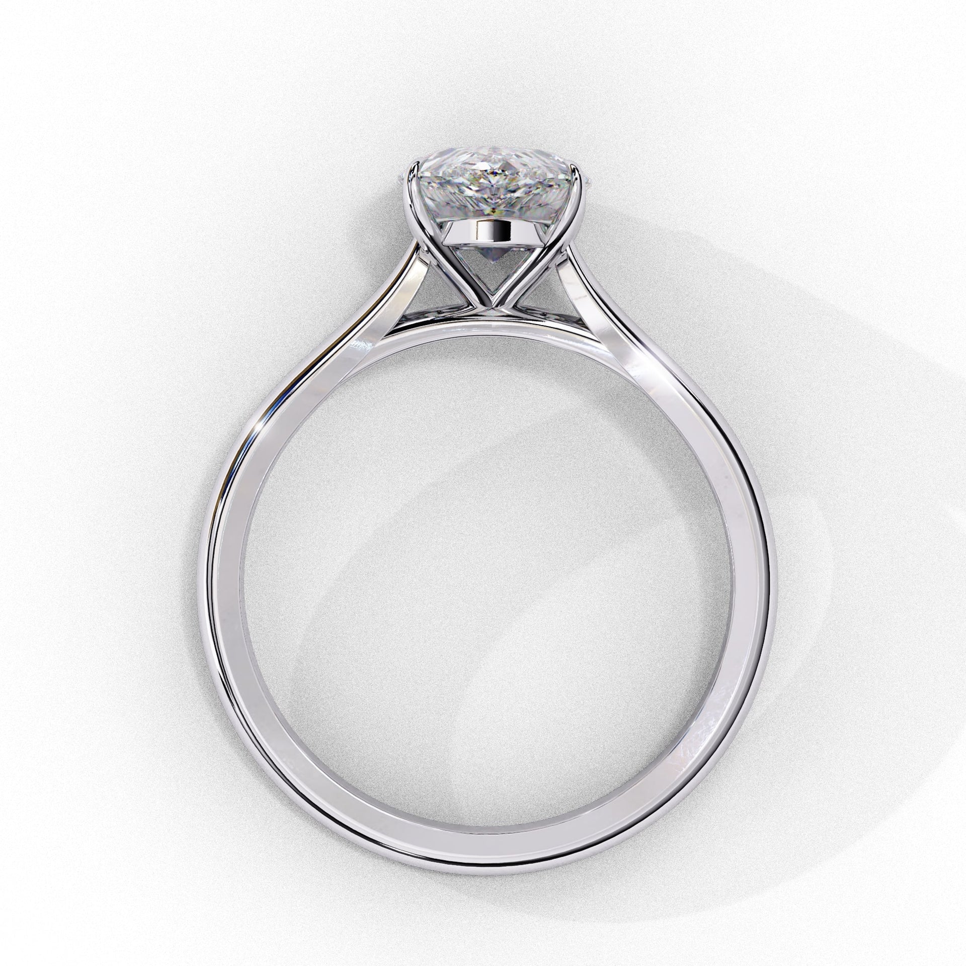 Lab Grown Diamond Pear Cut Solitaire Ring