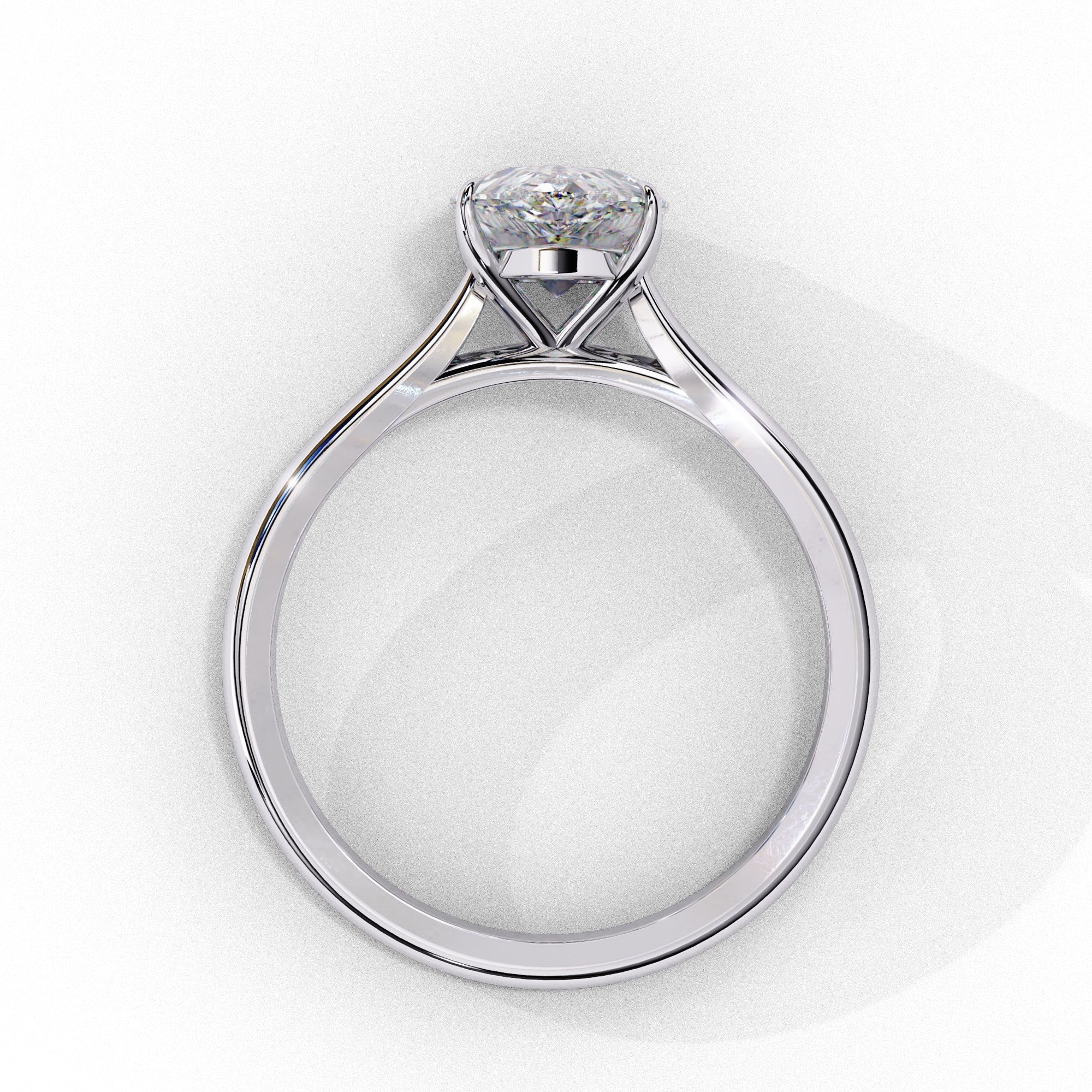 Lab Grown Diamond Pear Cut Solitaire Ring