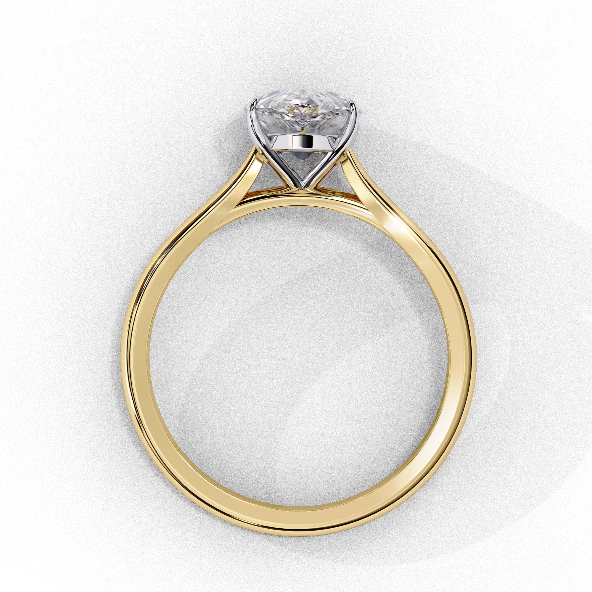 Lab Grown Diamond Pear Cut Solitaire Ring