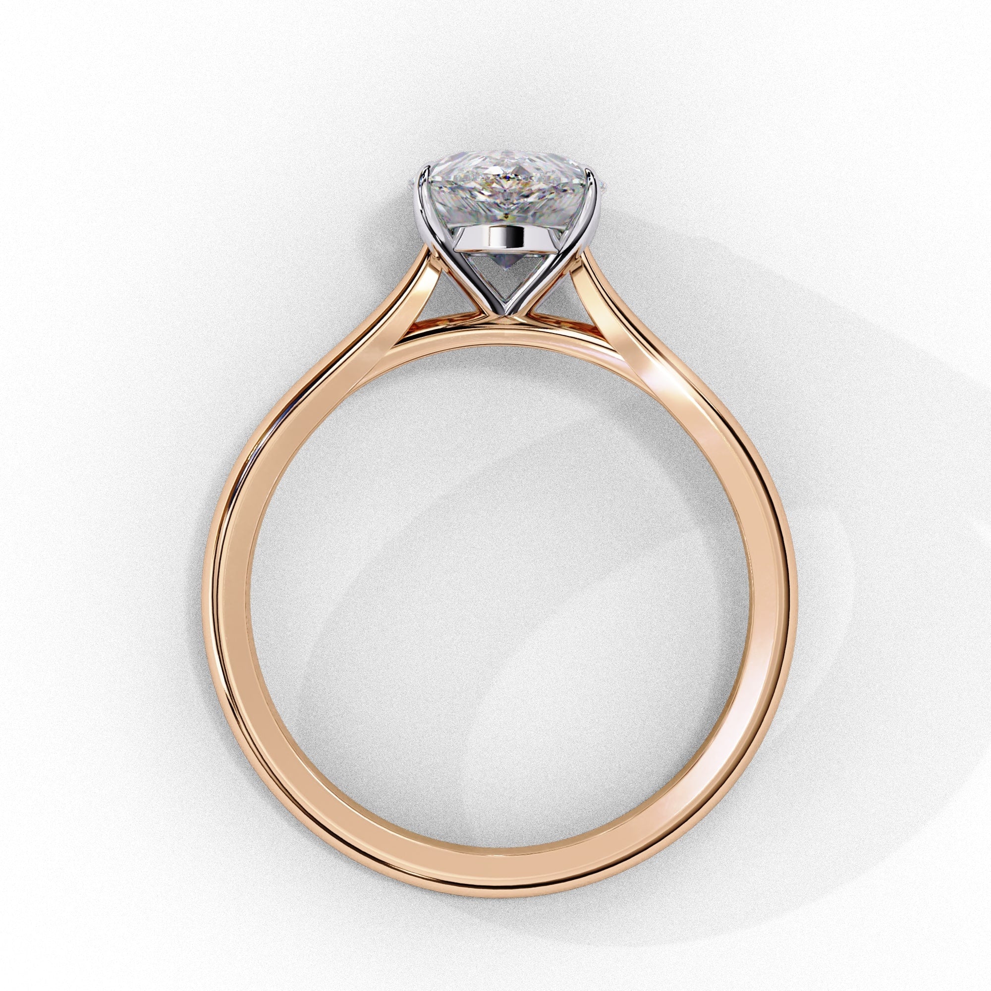 Lab Grown Diamond Pear Cut Solitaire Ring