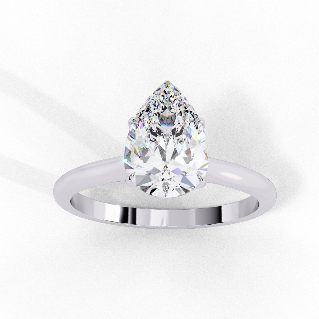 Lab Grown Diamond Pear Cut Solitaire Ring