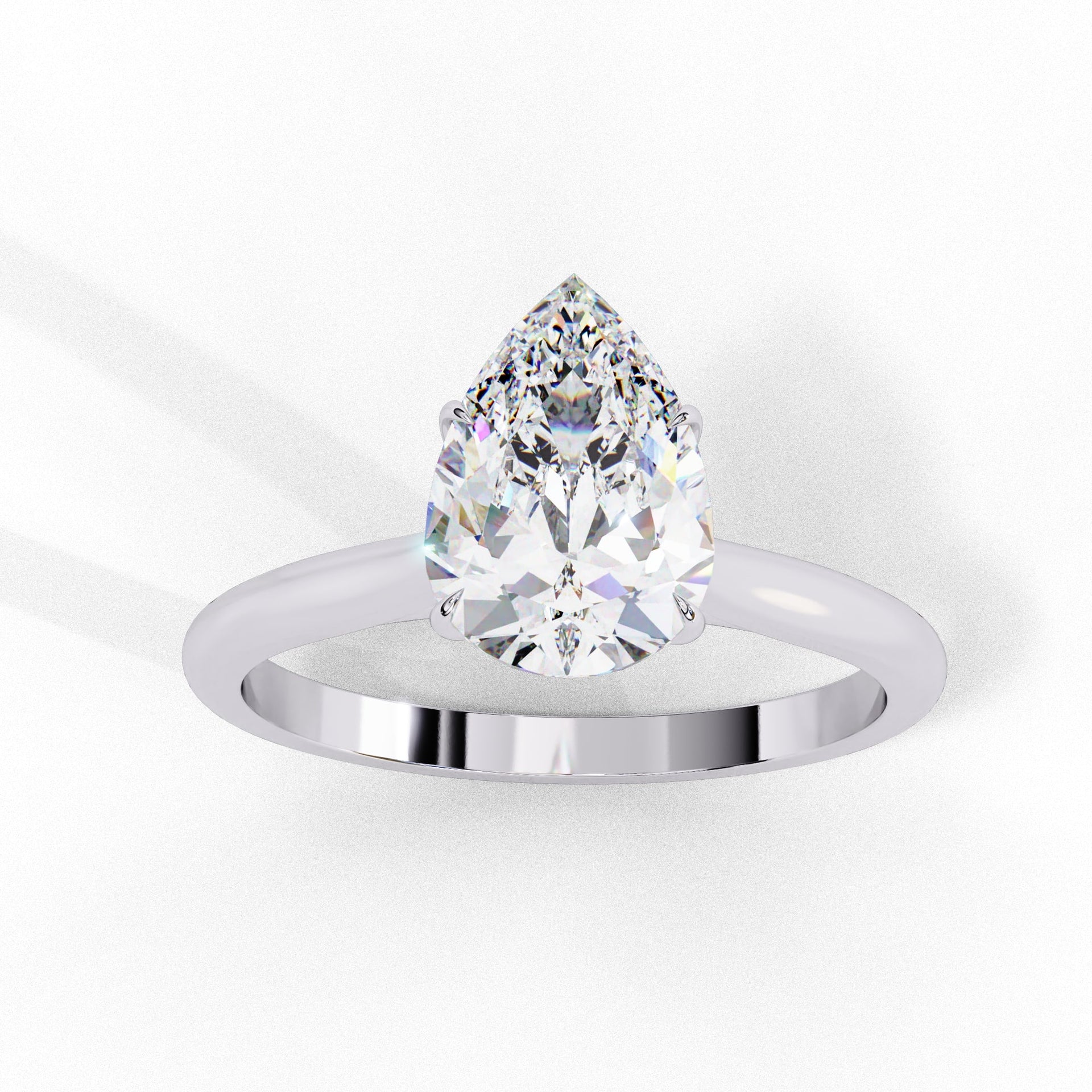 Lab Grown Diamond Pear Cut Solitaire Ring