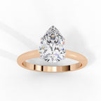 Lab Grown Diamond Pear Cut Solitaire Ring