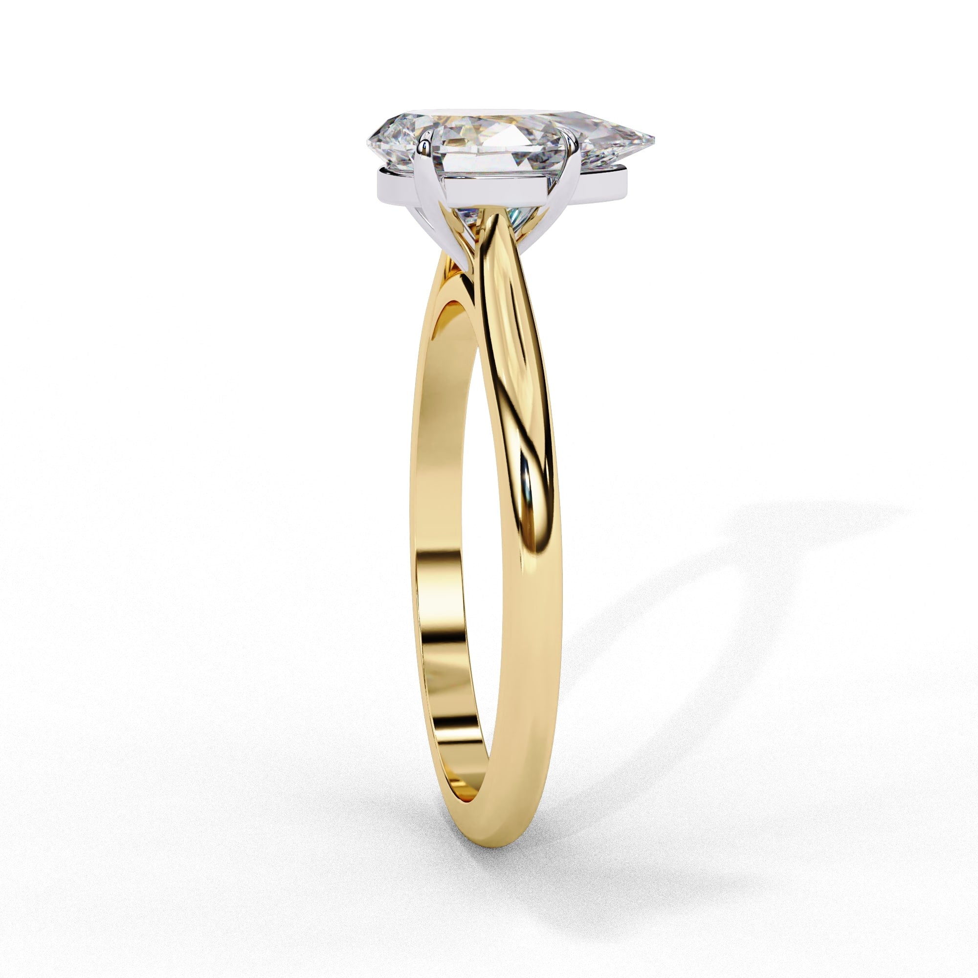 Lab Grown Diamond Pear Cut Solitaire Ring