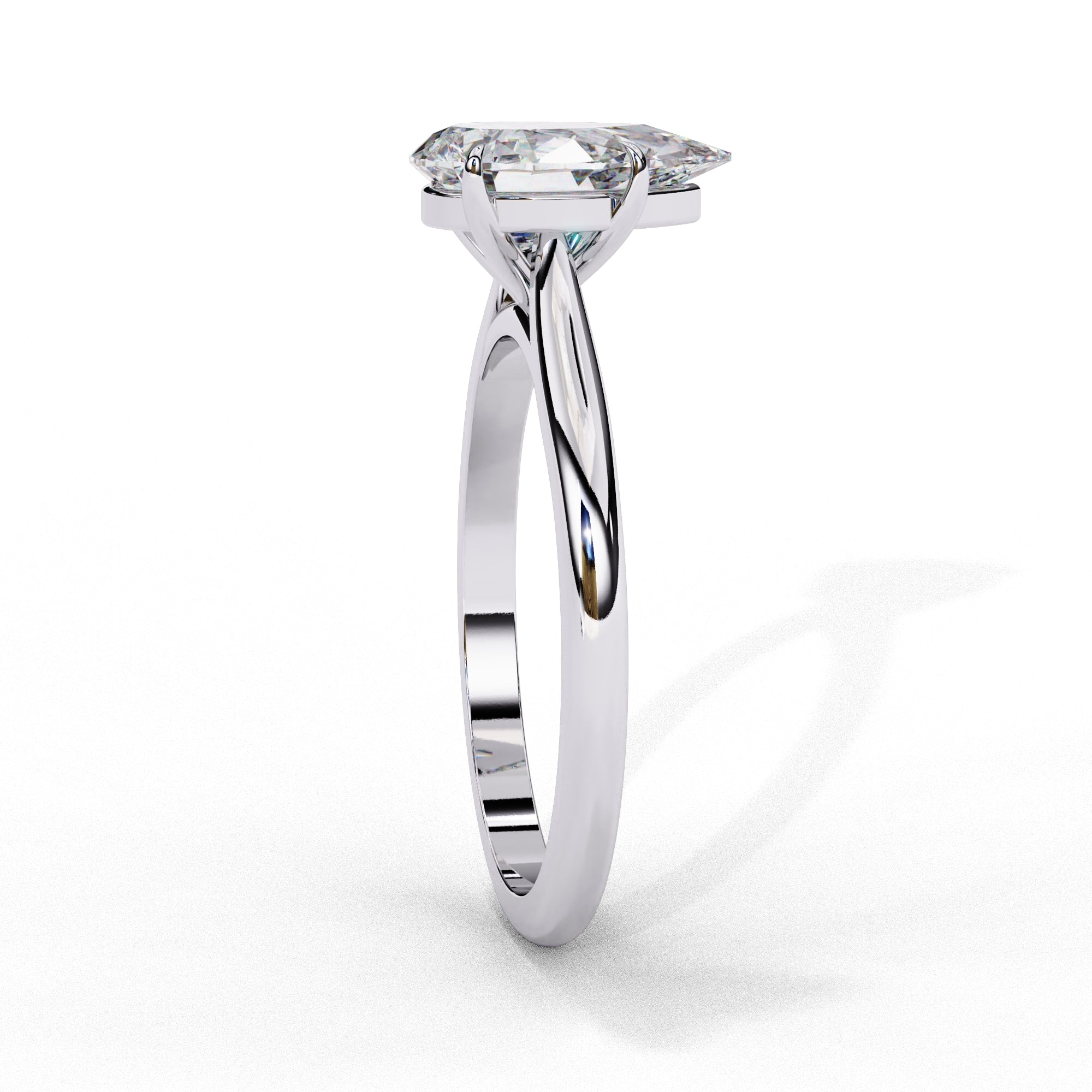 Lab Grown Diamond Pear Cut Solitaire Ring
