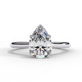 0.89 Carat Lab Grown Pear Shaped Diamond Solitaire Engagement Ring
