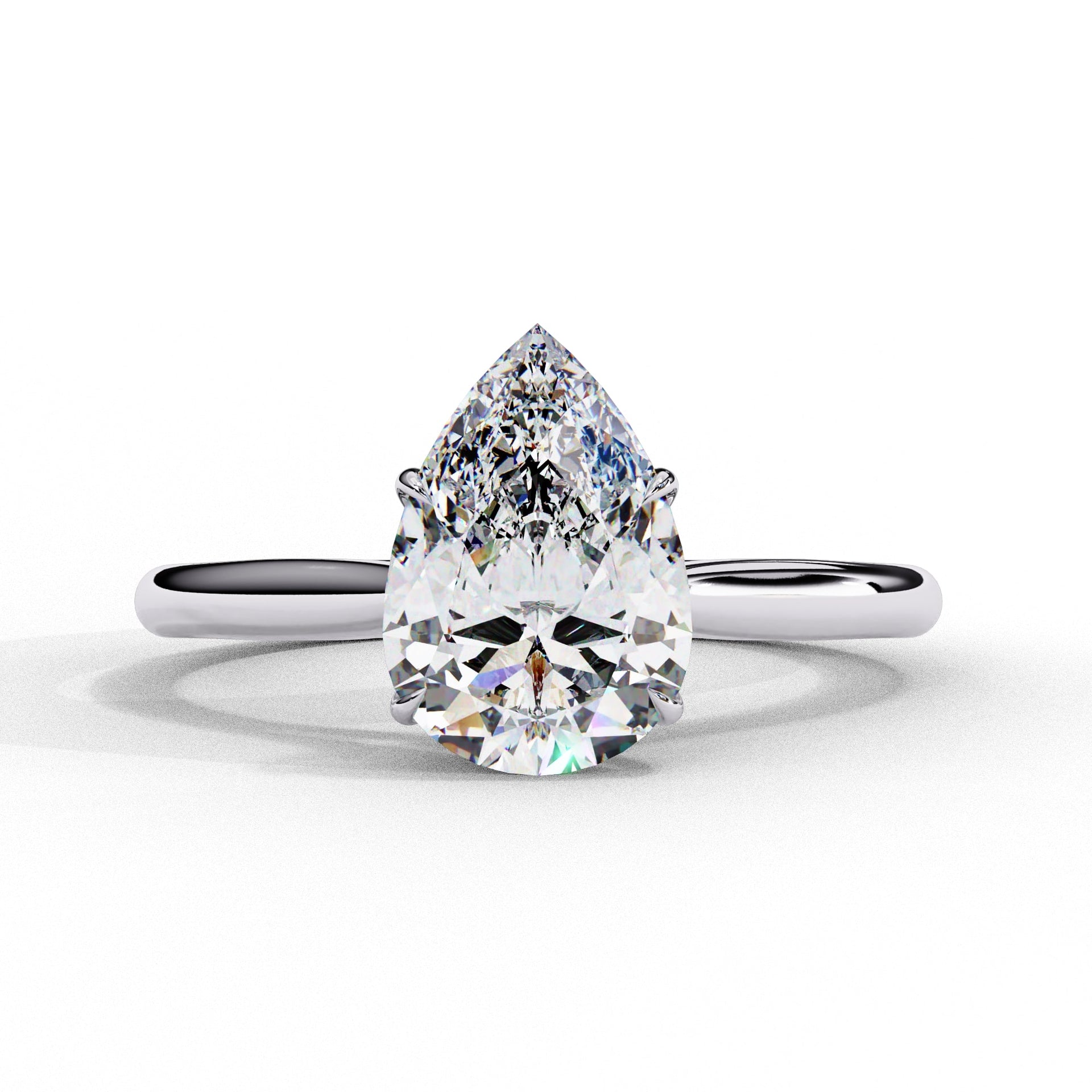 Lab Grown Diamond Pear Cut Solitaire Ring