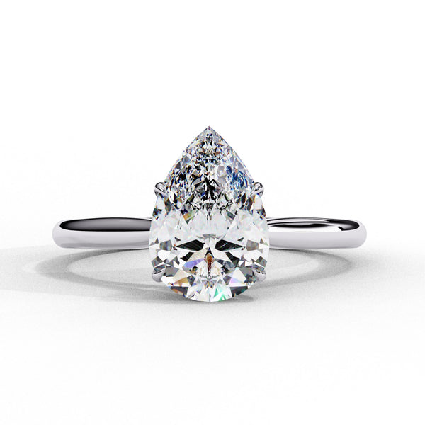 Lab Grown Diamond Pear Cut Solitaire Ring