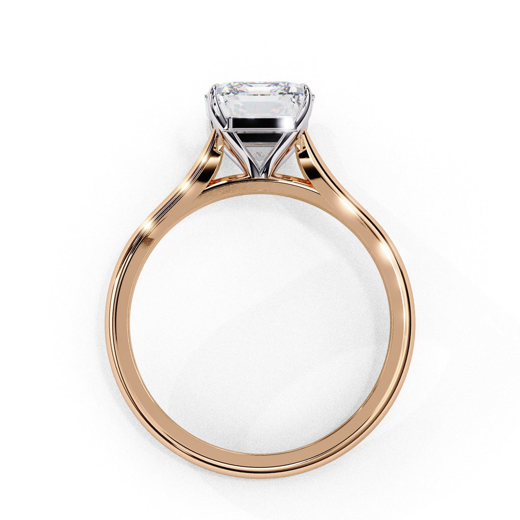 Emerald Cut Solitaire Diamond Engagement Ring