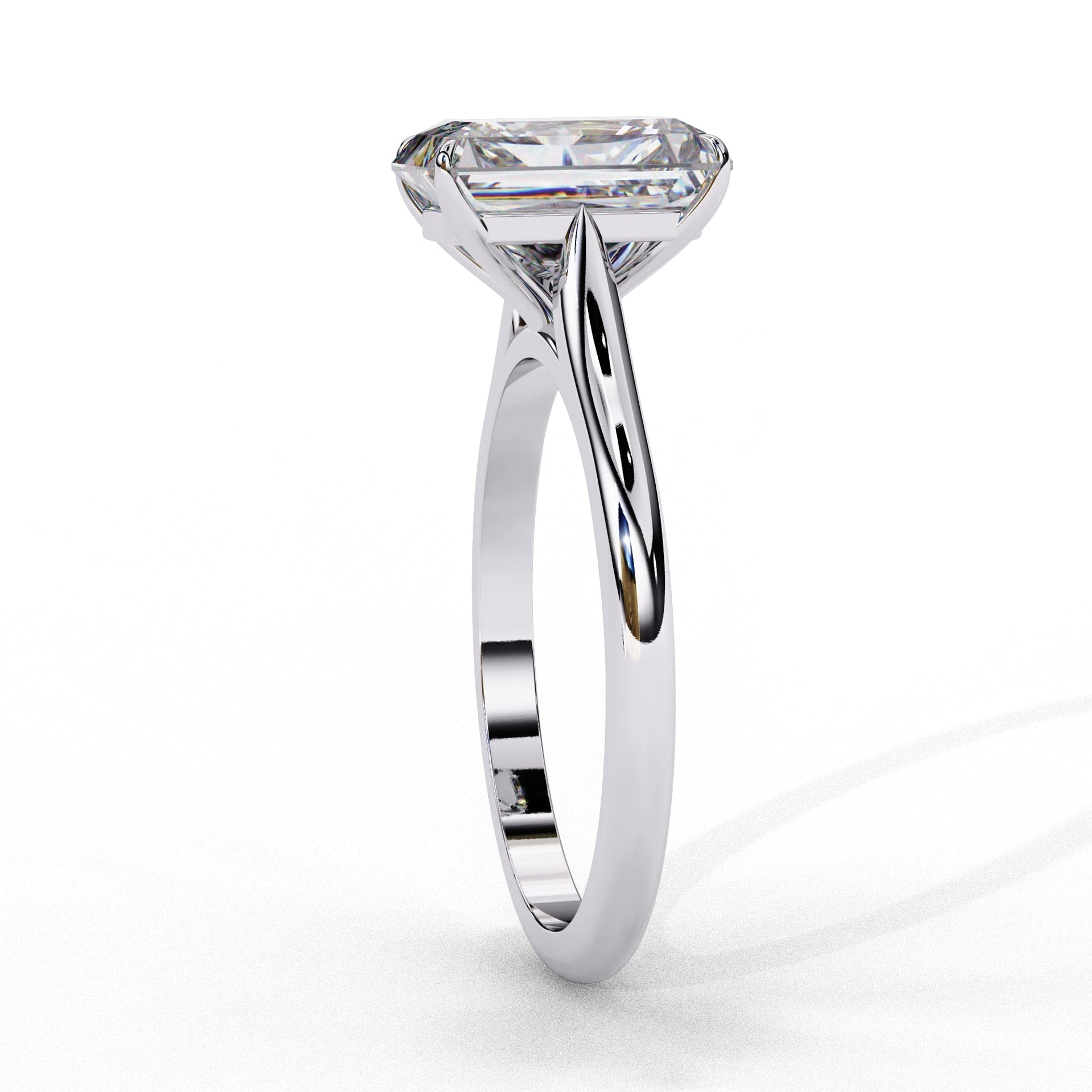 Emerald Cut Solitaire Diamond Engagement Ring
