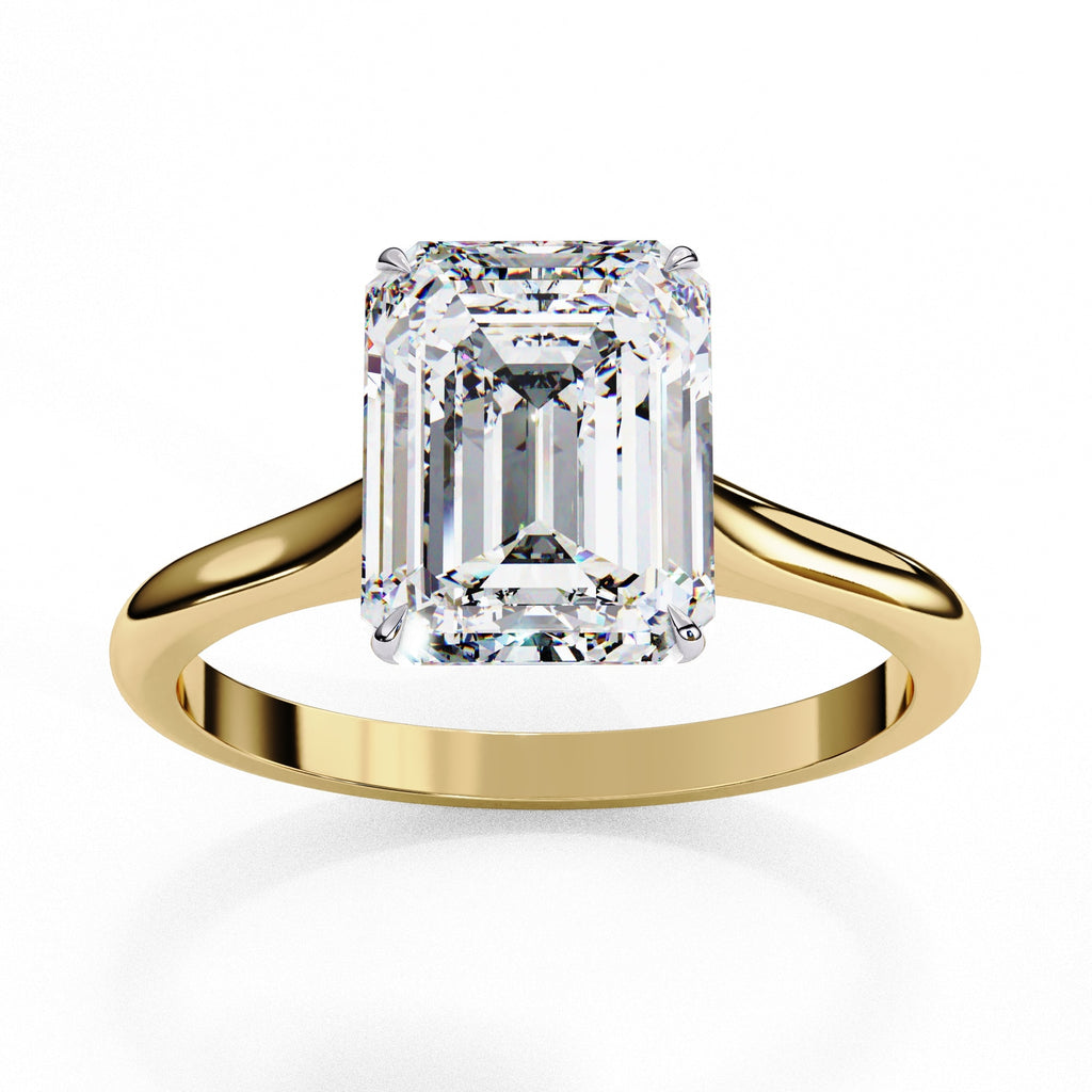 Emerald Cut Solitaire Diamond Engagement Ring
