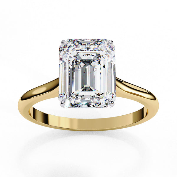 Emerald Cut Solitaire Diamond Engagement Ring