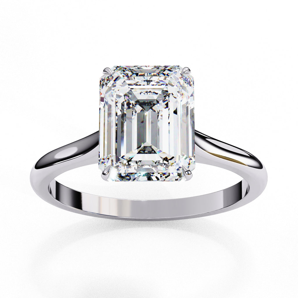 Emerald Cut Solitaire Diamond Engagement Ring