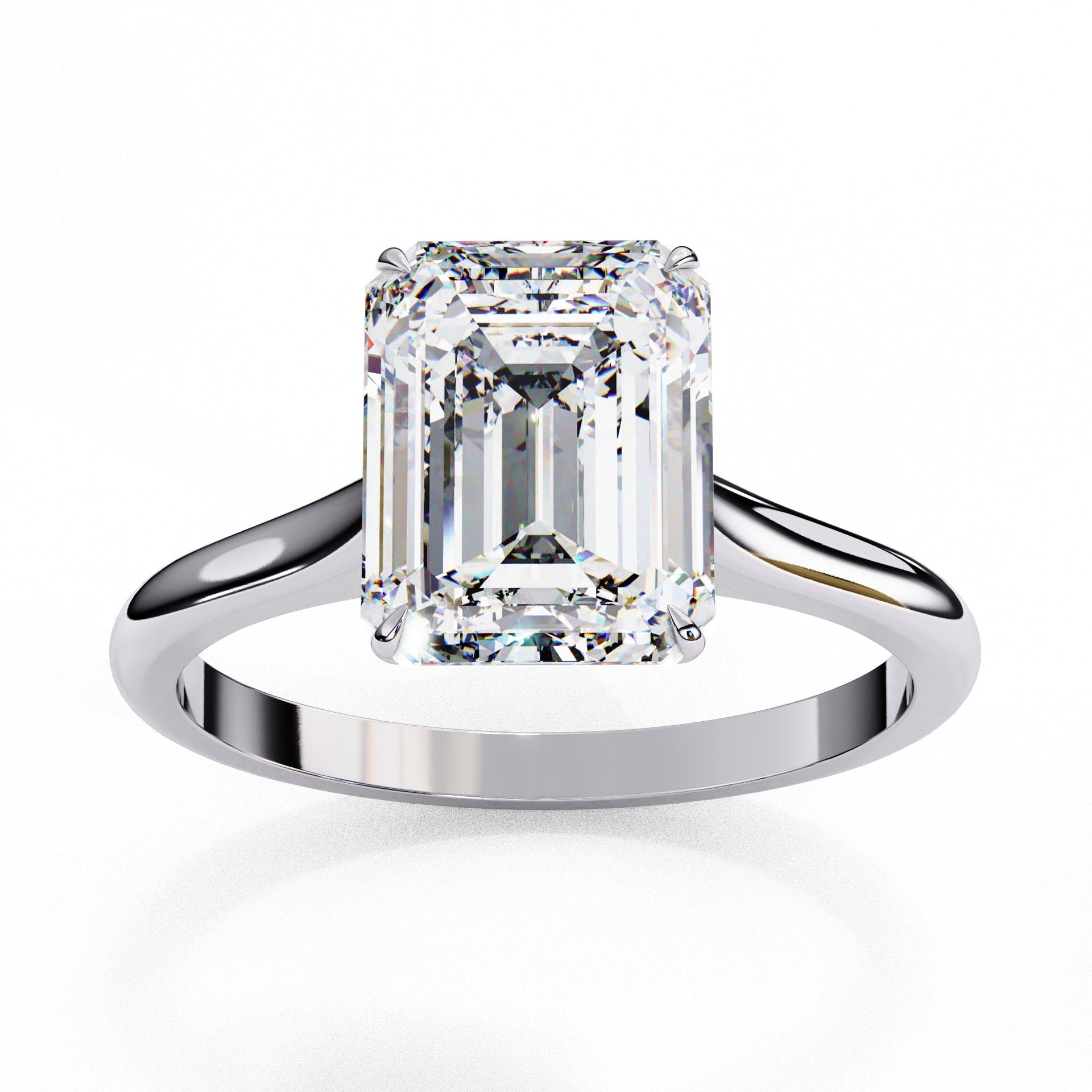 Emerald Cut Solitaire Diamond Engagement Ring