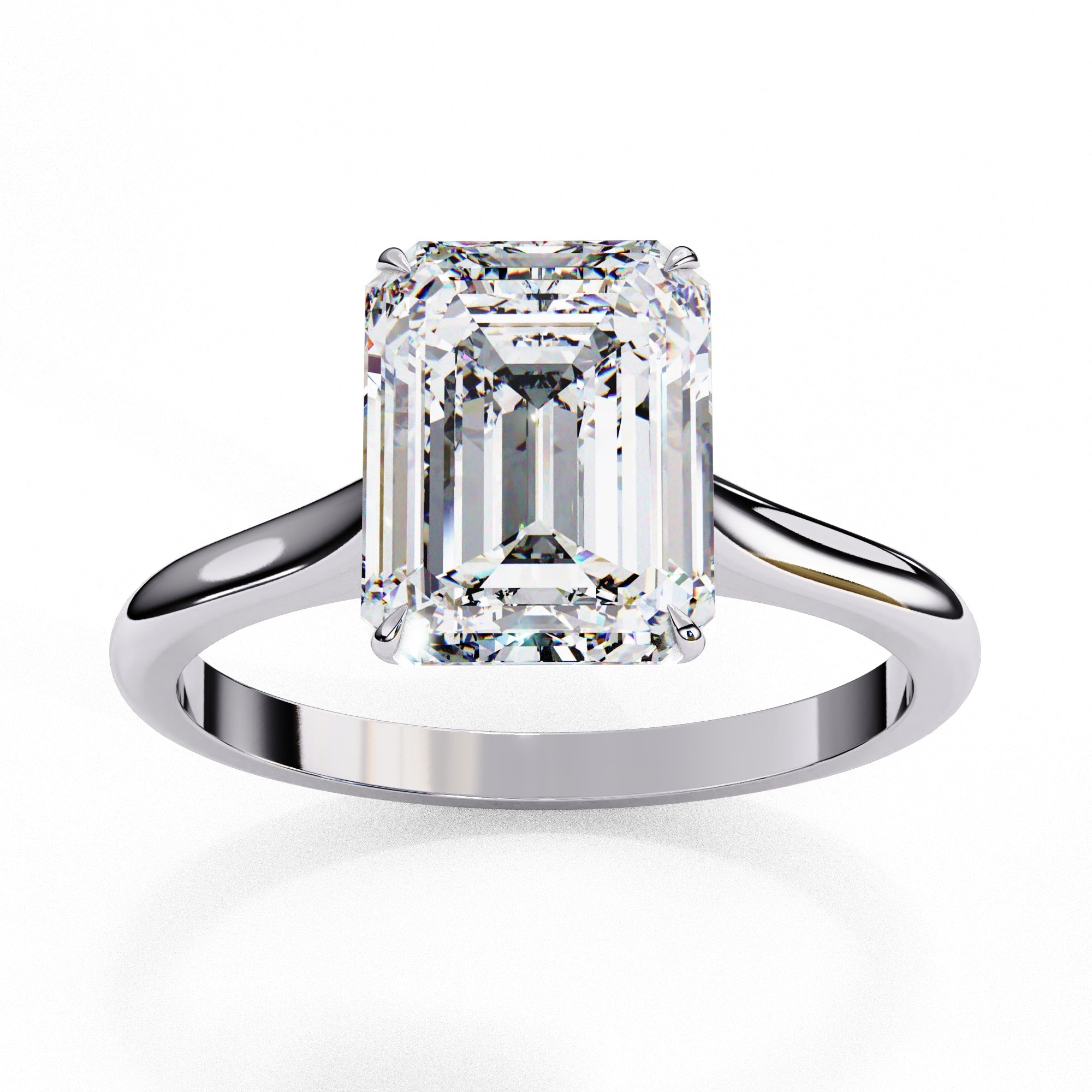 Emerald Cut Solitaire Diamond Engagement Ring