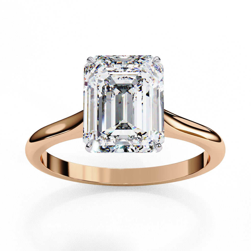Emerald Cut Solitaire Diamond Engagement Ring