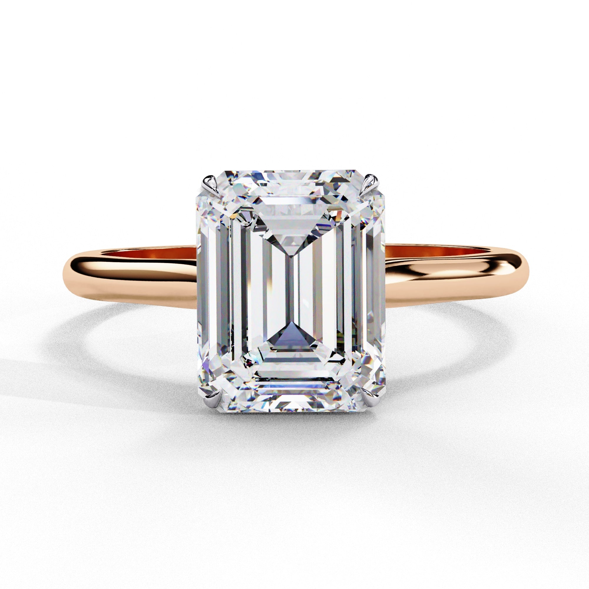 Emerald Cut Solitaire Diamond Engagement Ring