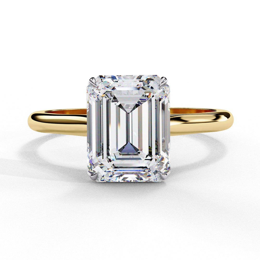 2.56 Carat Lab Diamond Emerald Cut Solitaire Engagement Ring