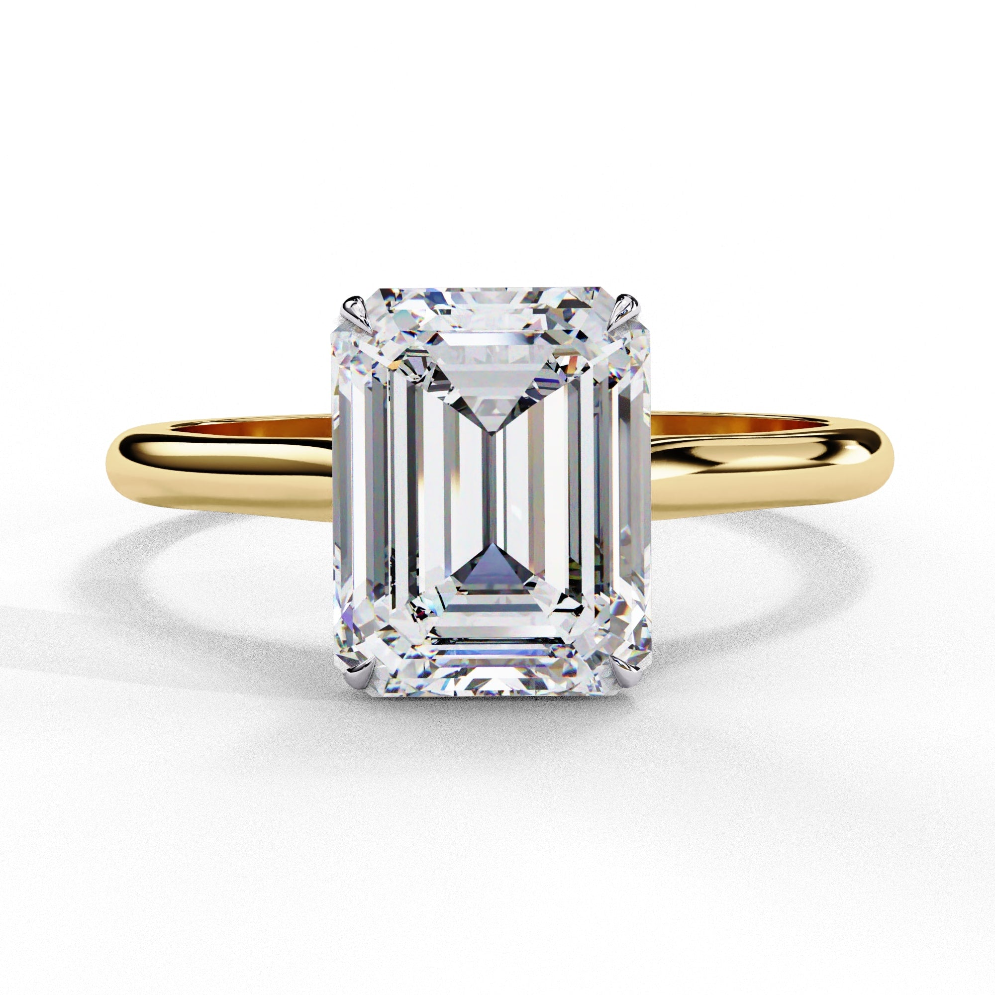 Emerald Cut Solitaire Diamond Engagement Ring