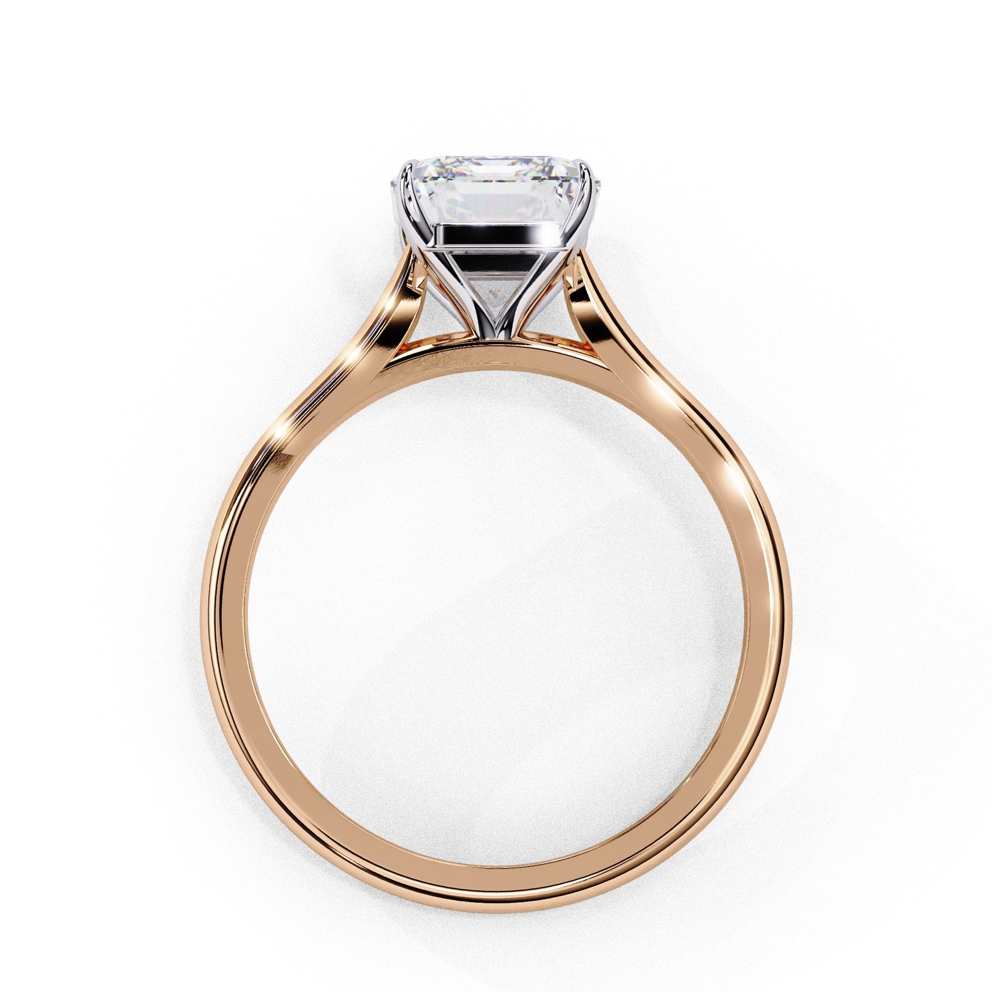Radiant Cut Lab Diamond Solitaire Engagement Ring