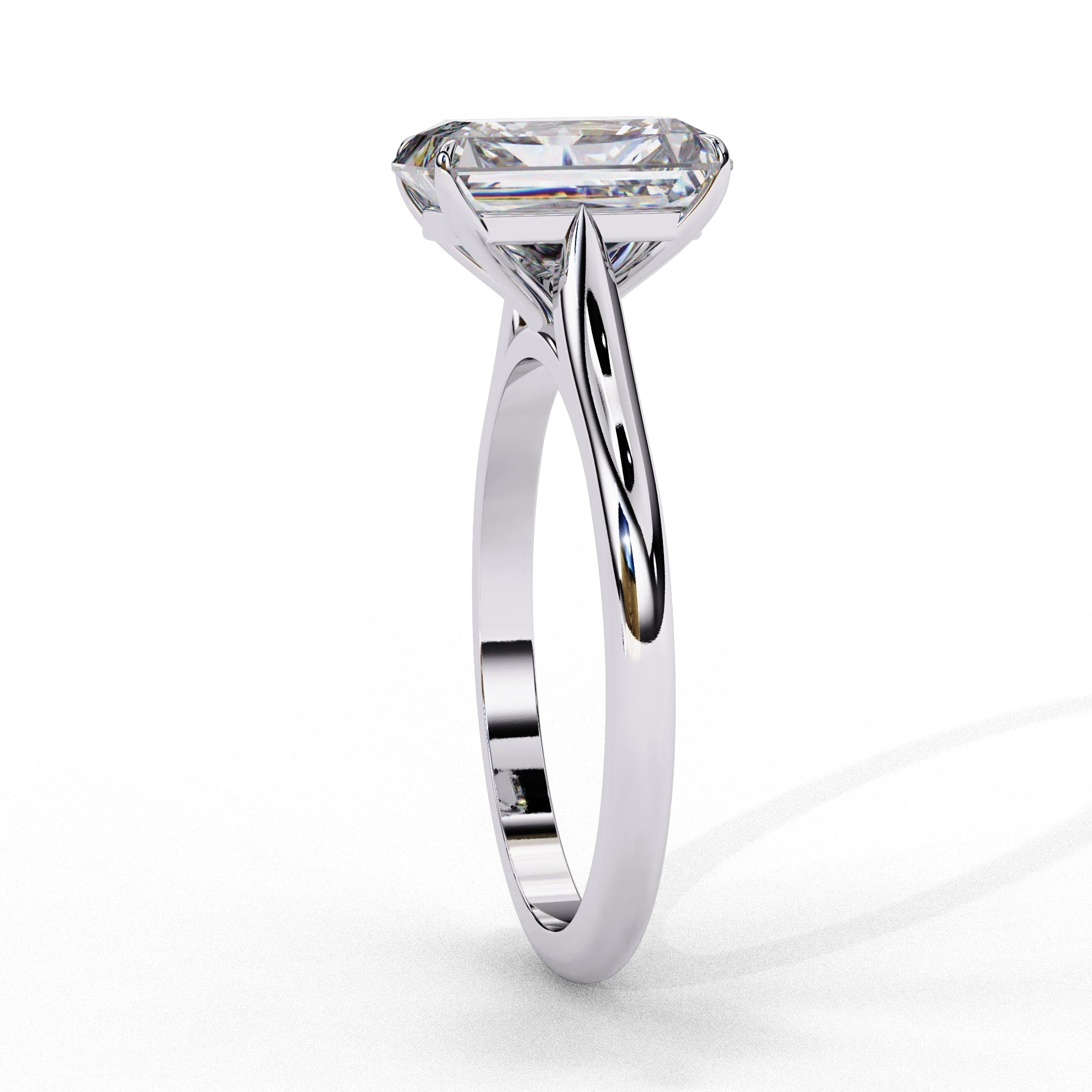 Radiant Cut Lab Diamond Solitaire Engagement Ring