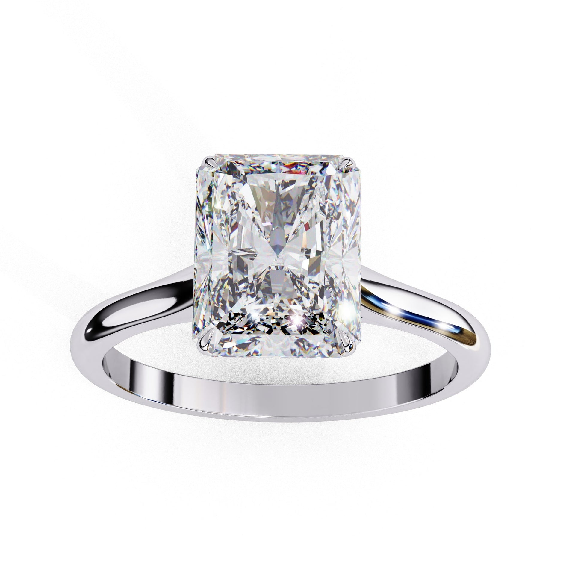 Radiant Cut Lab Diamond Solitaire Engagement Ring