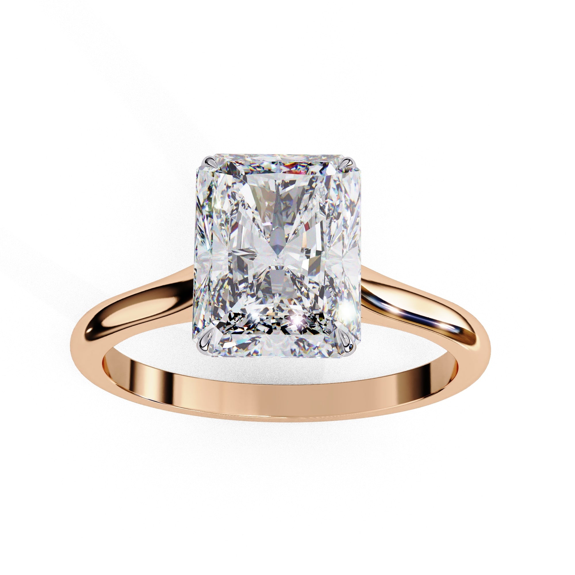 Radiant Cut Lab Diamond Solitaire Engagement Ring