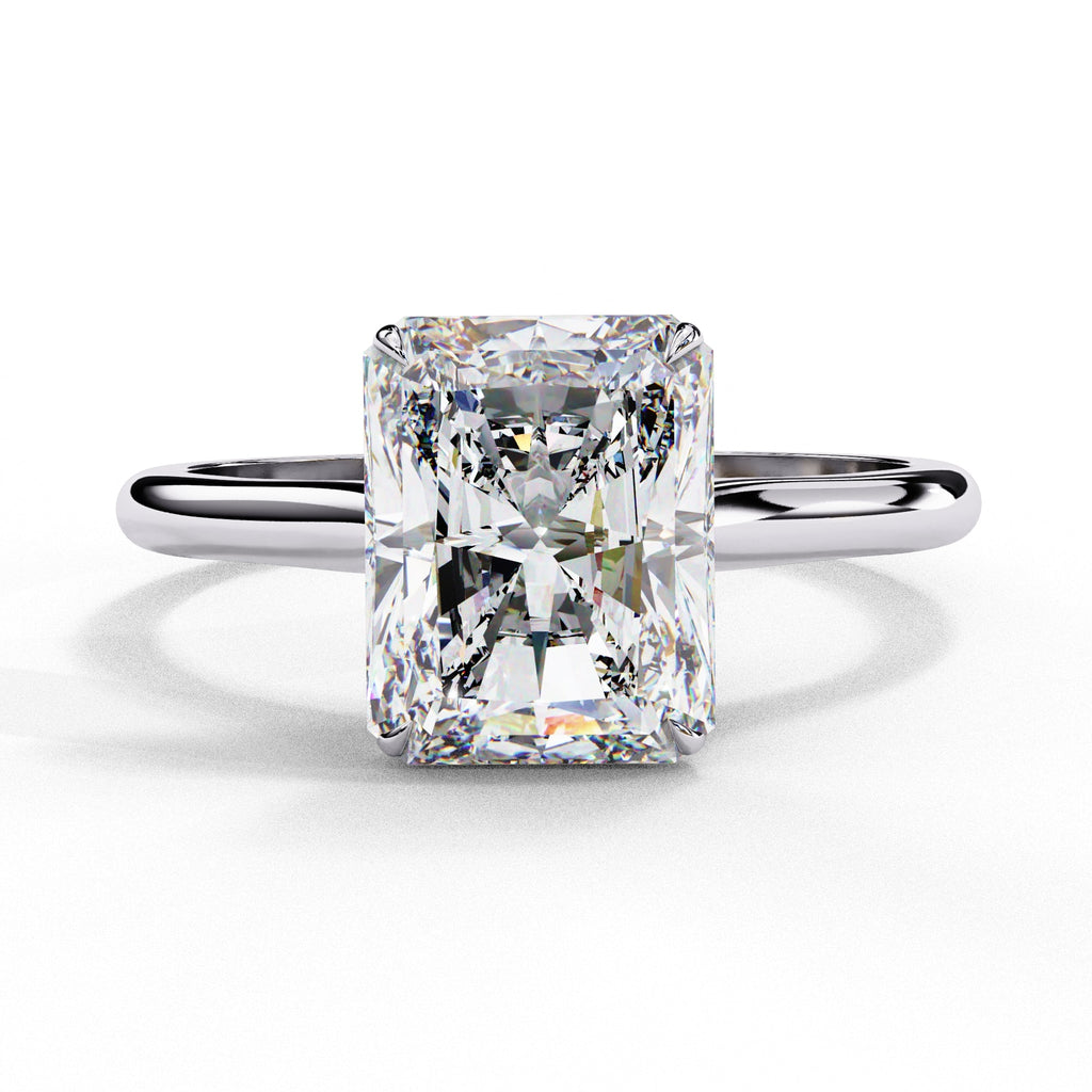 2.94 Carat Radiant Cut Lab Diamond Solitaire Engagement Ring