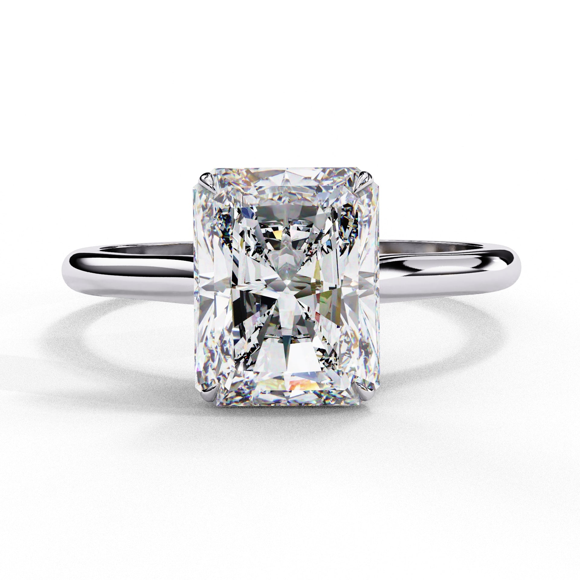 Radiant Cut Lab Diamond Solitaire Engagement Ring