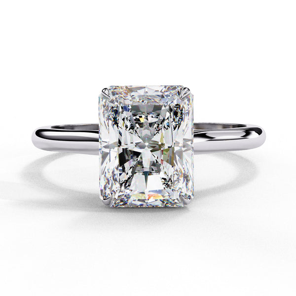Radiant Cut Lab Diamond Solitaire Engagement Ring
