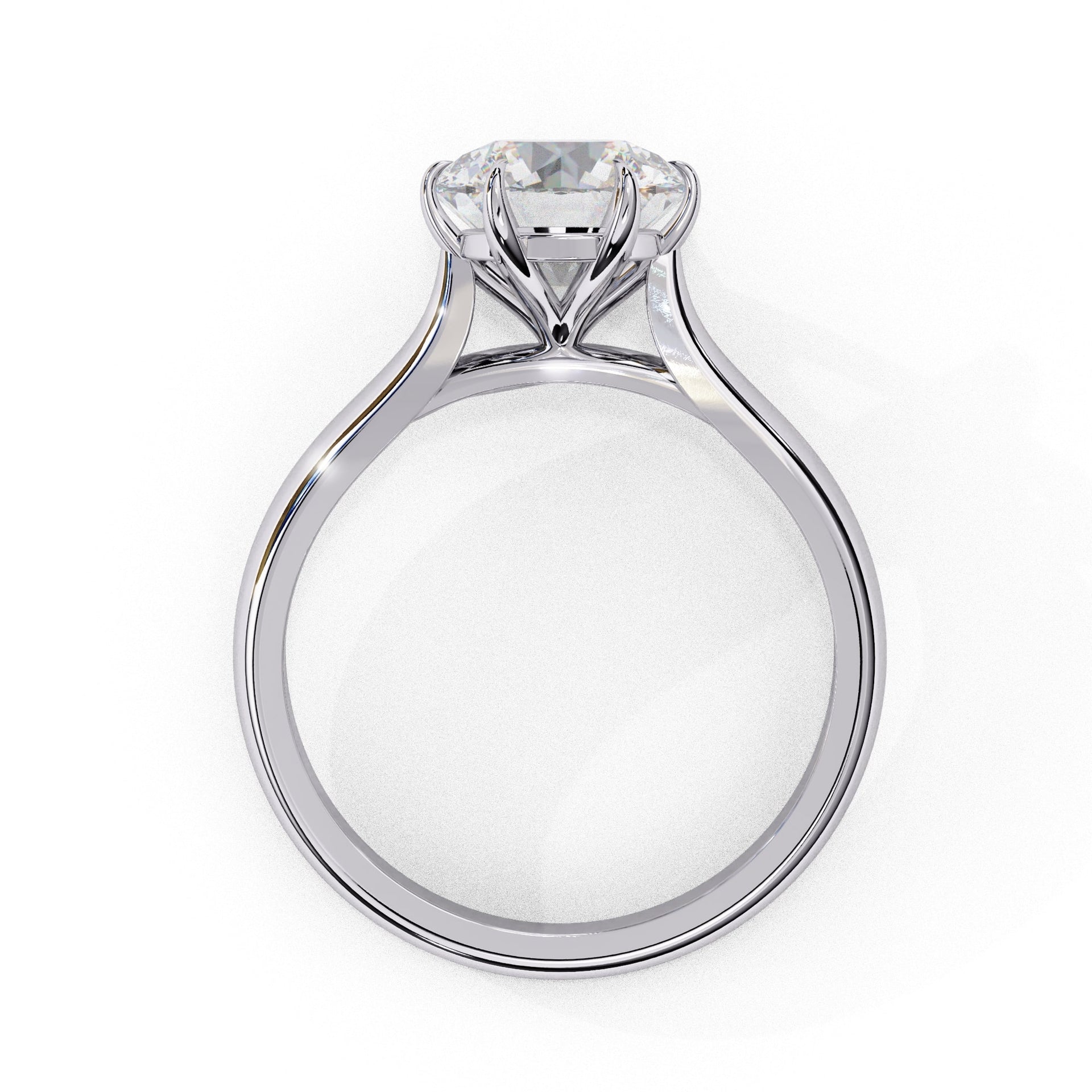Round Lab Grown Diamond Solitaire Engagement Ring