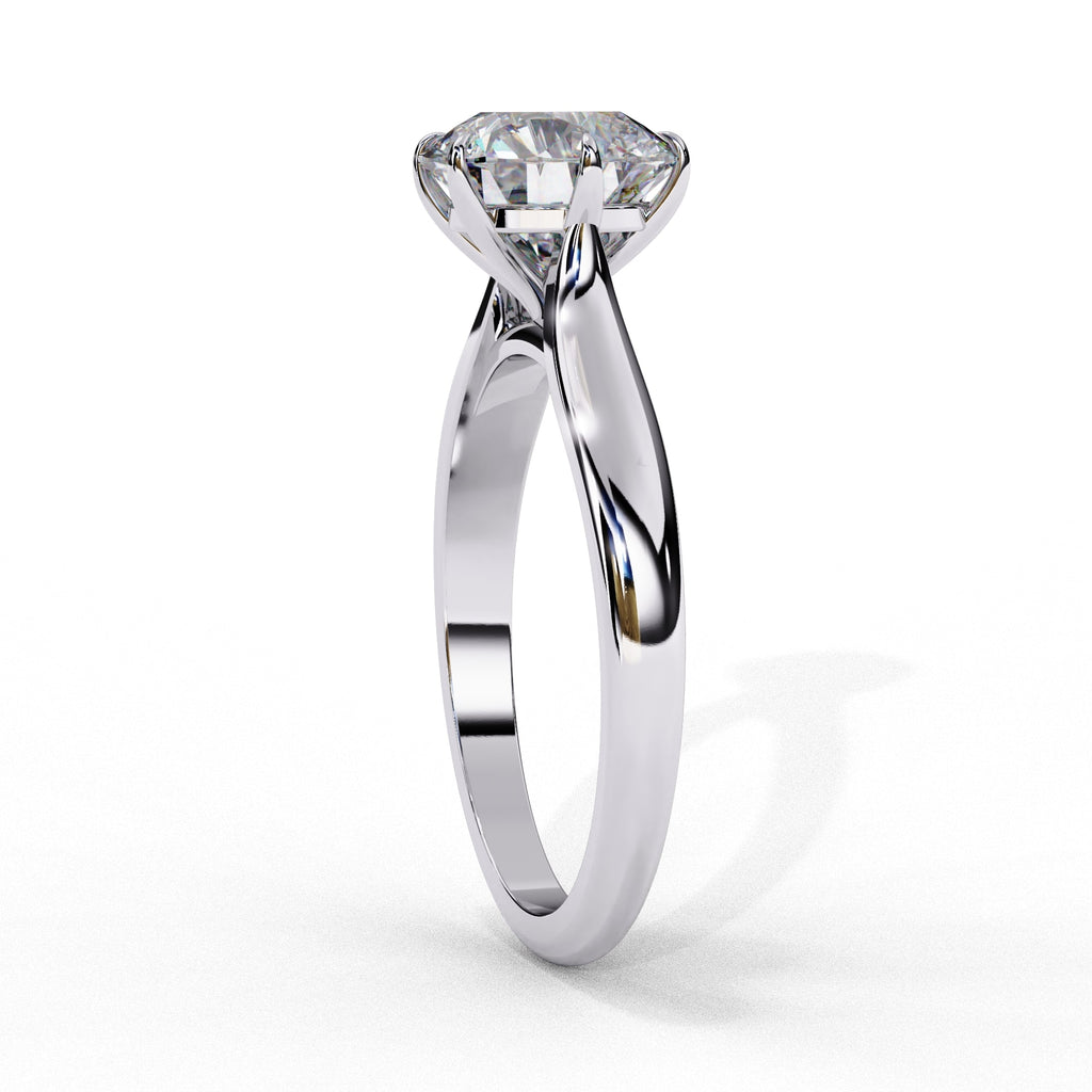 Round Lab Grown Diamond Solitaire Engagement Ring
