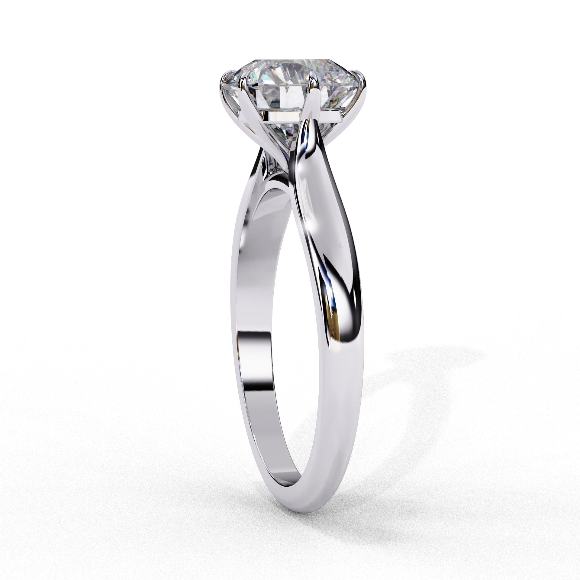 Round Lab Grown Diamond Solitaire Engagement Ring