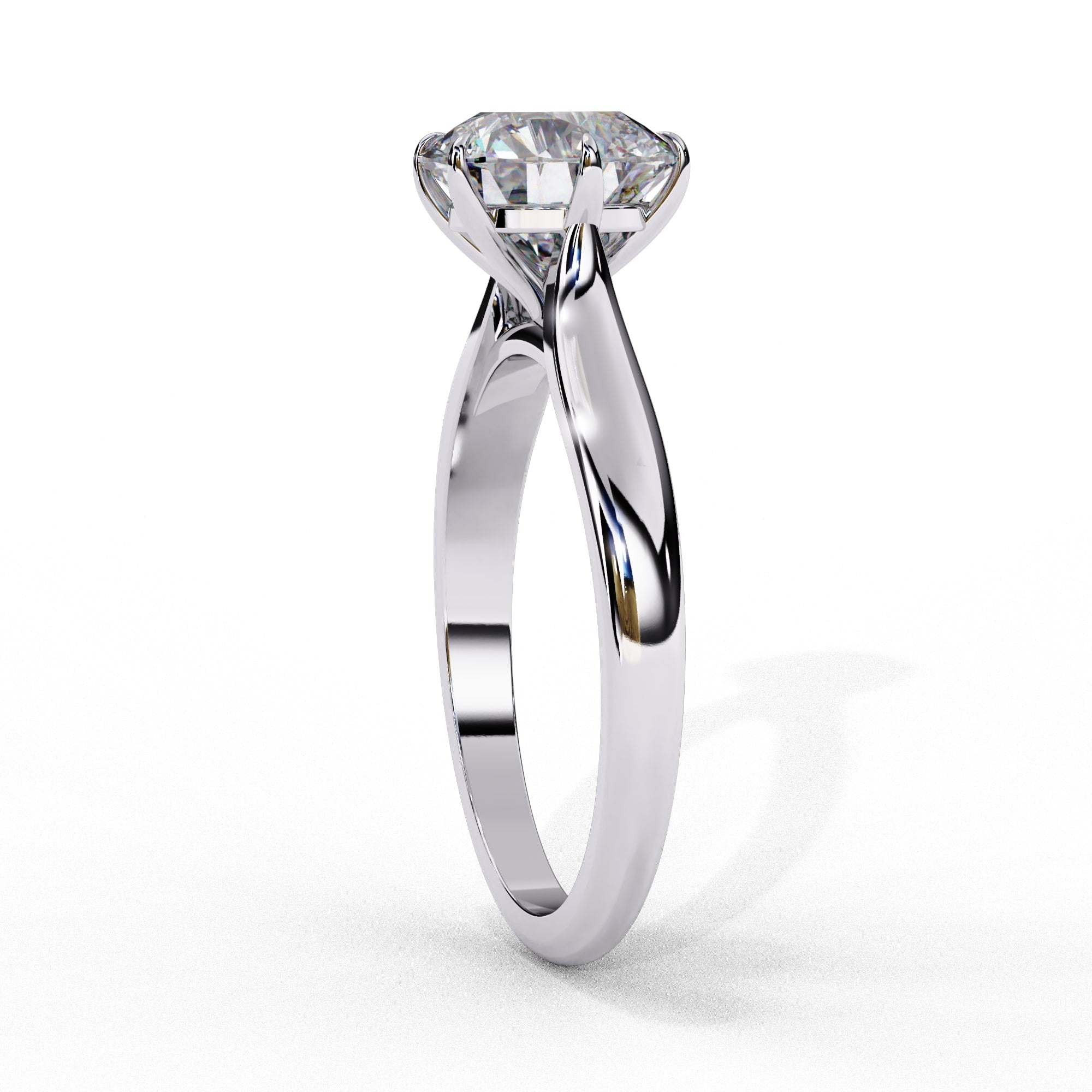 Round Lab Grown Diamond Solitaire Engagement Ring