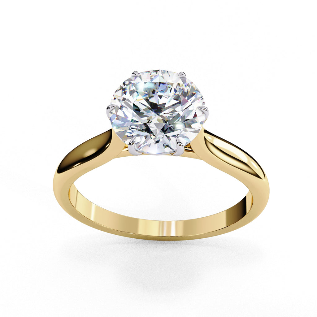 Round Lab Grown Diamond Solitaire Engagement Ring