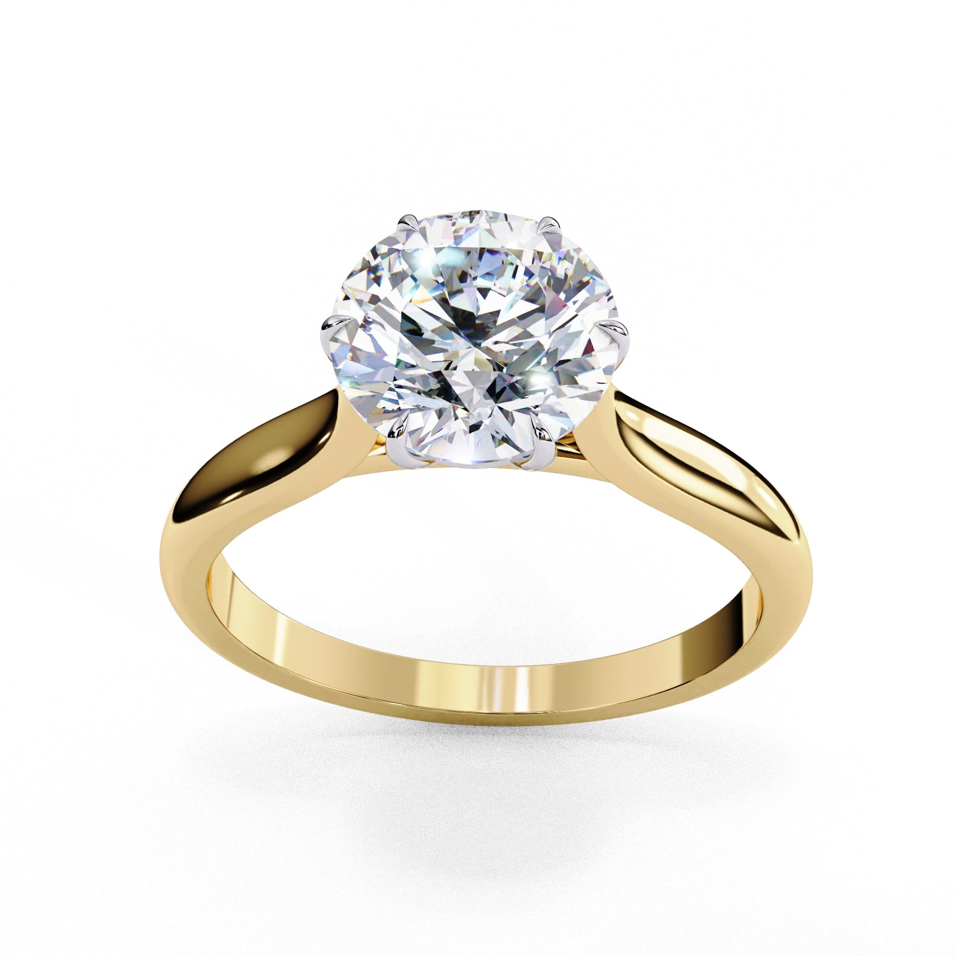 Round Lab Grown Diamond Solitaire Engagement Ring