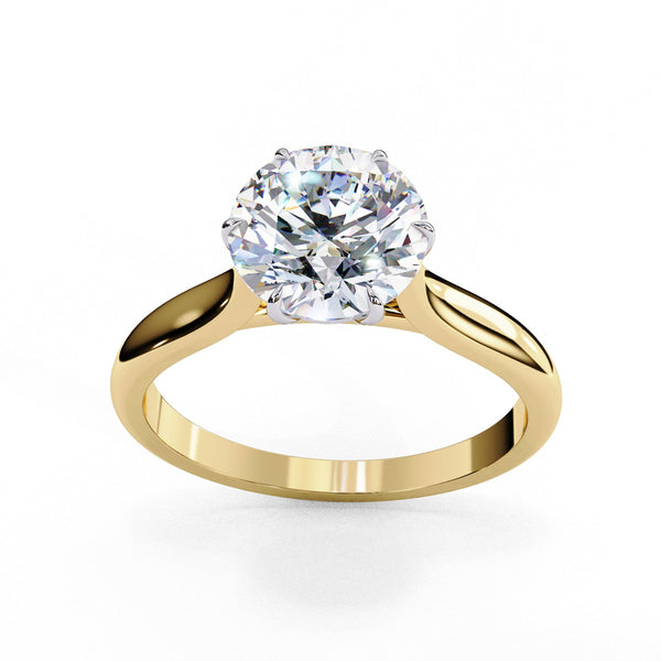Round Lab Grown Diamond Solitaire Engagement Ring