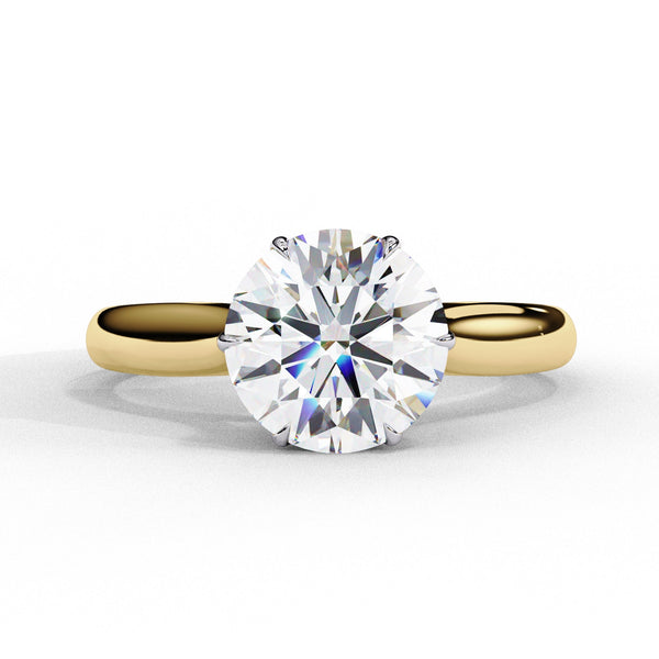 Round Lab Grown Diamond Solitaire Engagement Ring