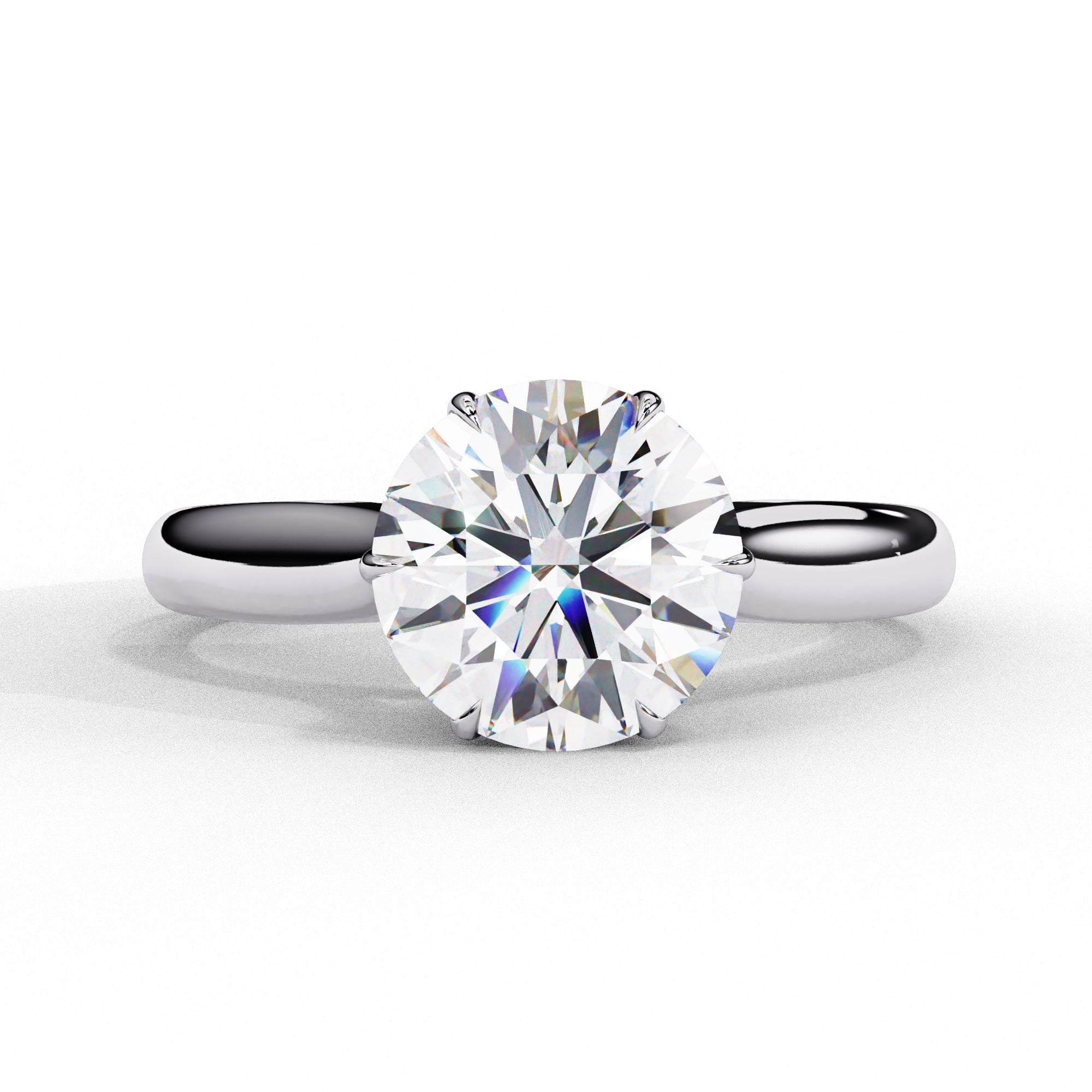 Round Lab Grown Diamond Solitaire Engagement Ring
