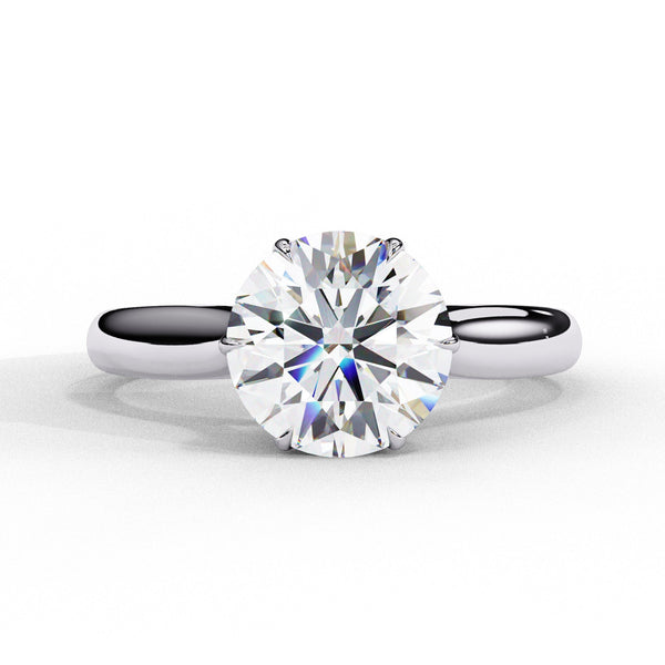 Round Lab Grown Diamond Solitaire Engagement Ring