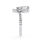 1.50 Carat Pear Cut Diamond Solitaire Accent Ring