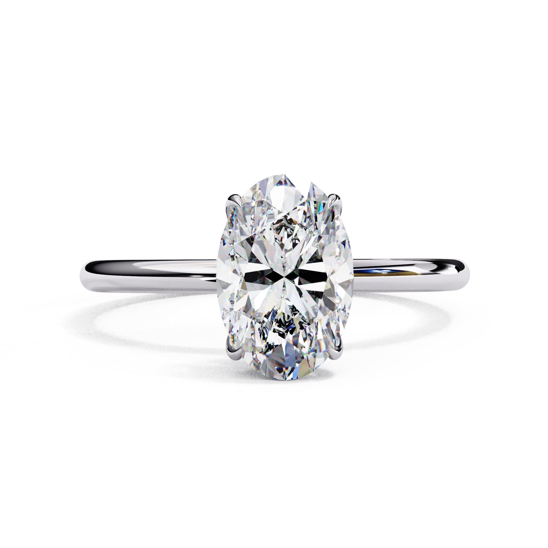 Oval Cut Solitaire Lab Diamond Engagement Ring