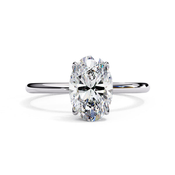 Oval Cut Solitaire Lab Diamond Engagement Ring