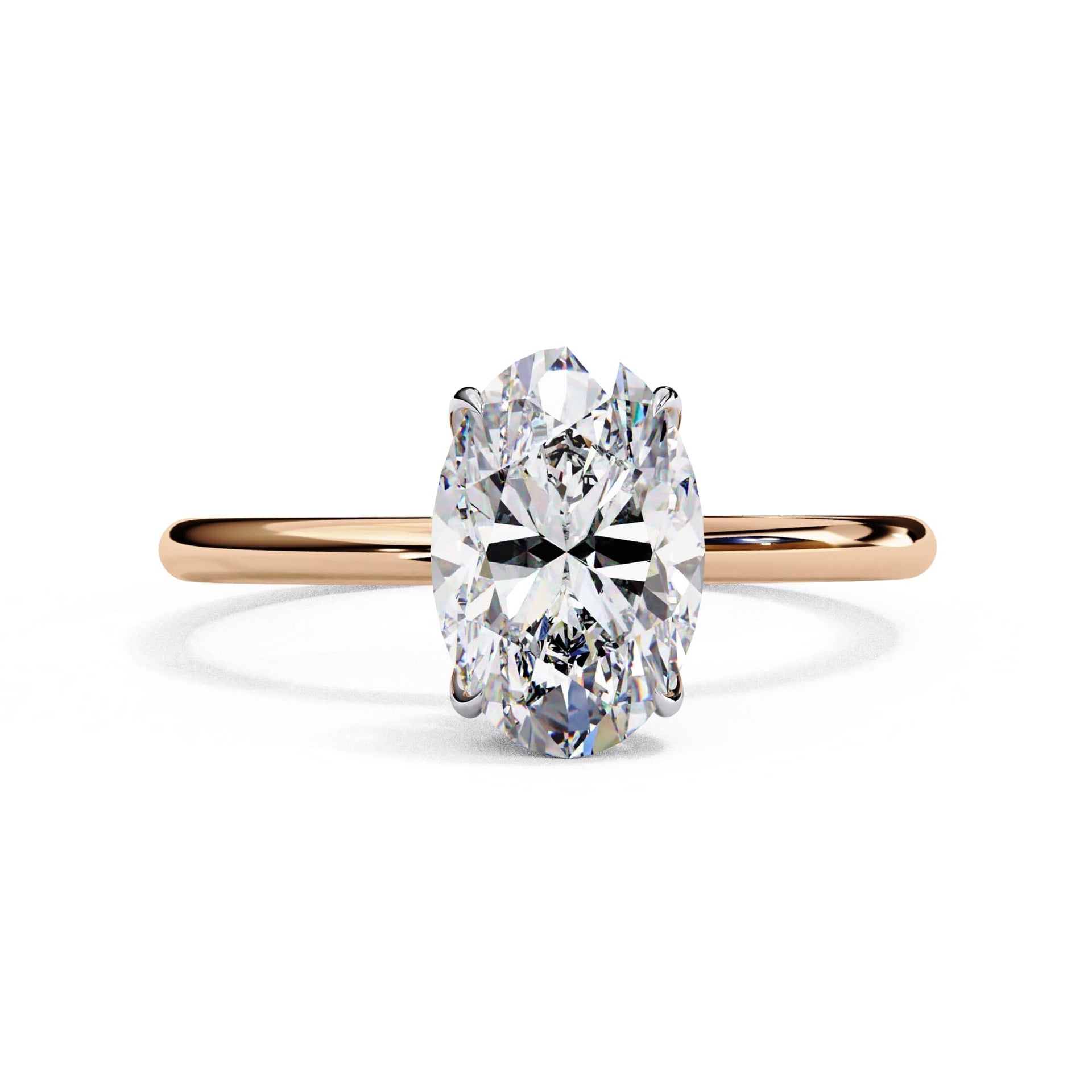 Oval Cut Solitaire Lab Diamond Engagement Ring
