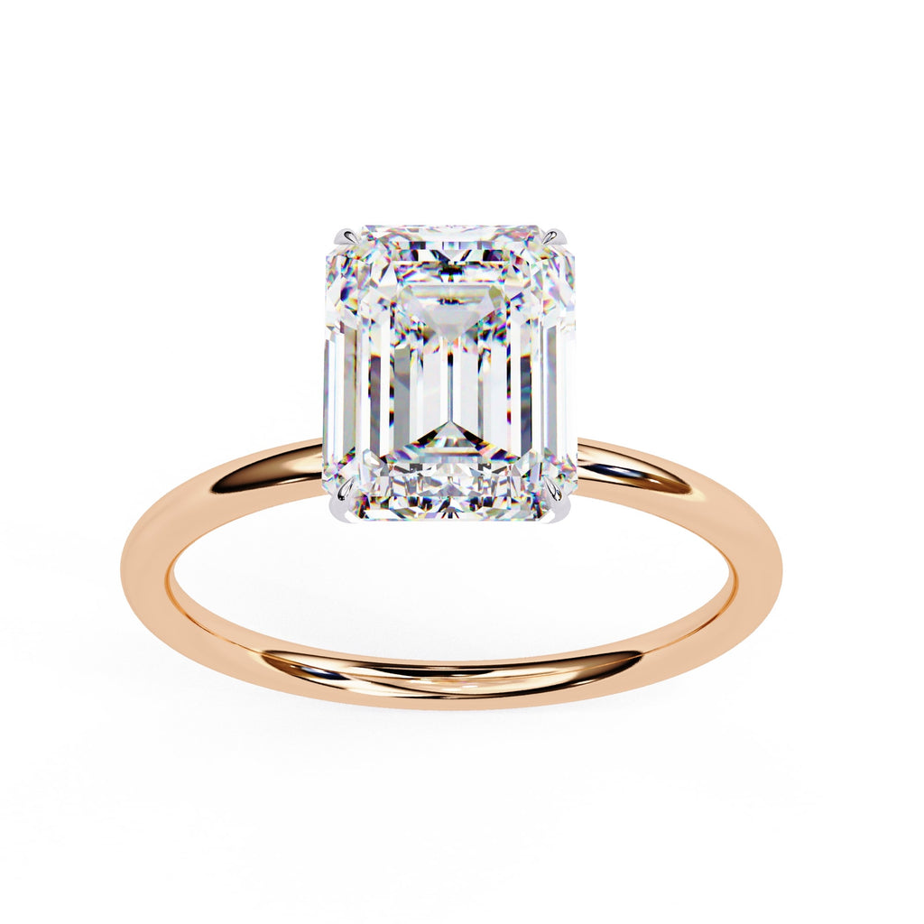 Solitaire Engagement Ring With Emerald Cut Diamond