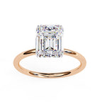Solitaire Engagement Ring With Emerald Cut Diamond
