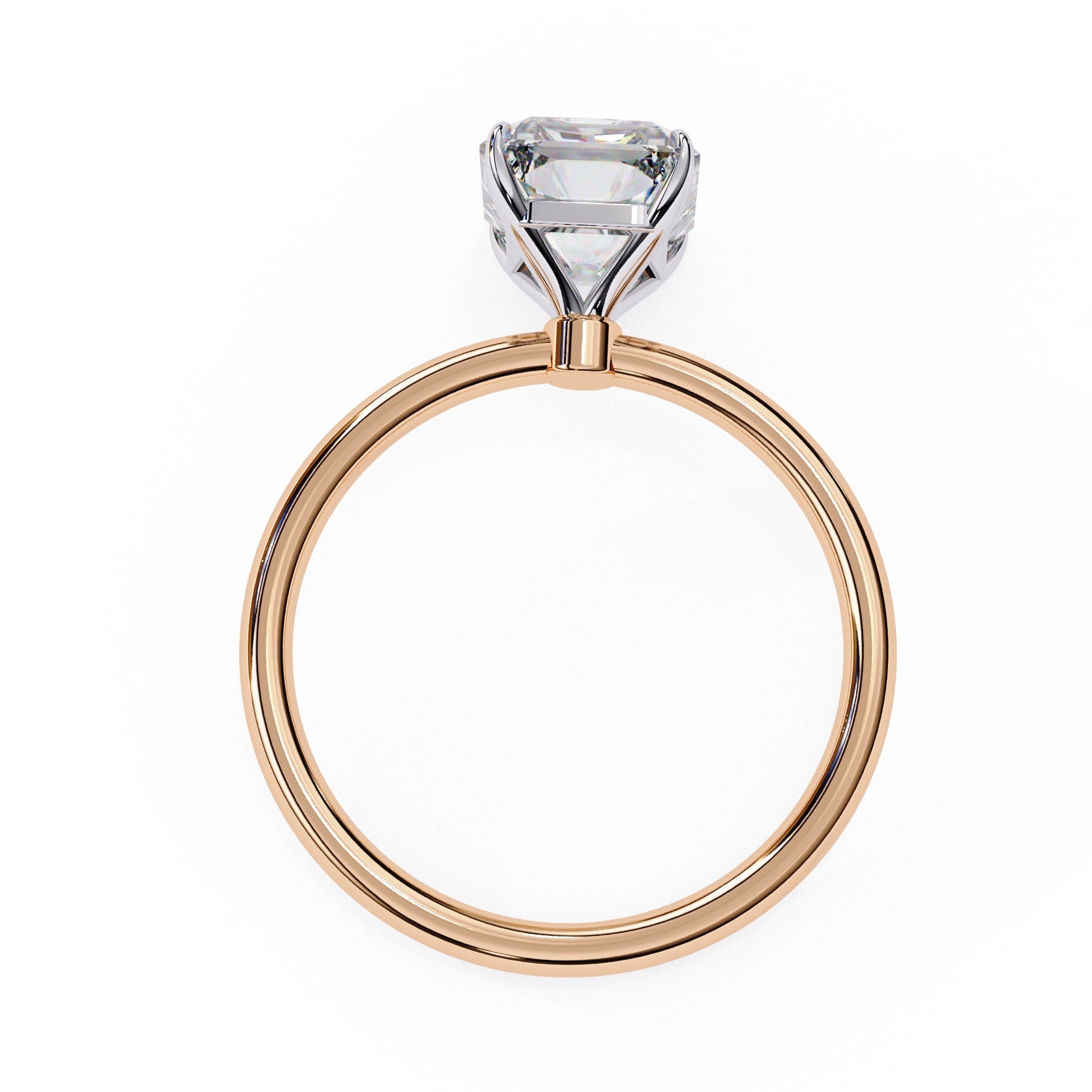 Solitaire Engagement Ring With Emerald Cut Diamond